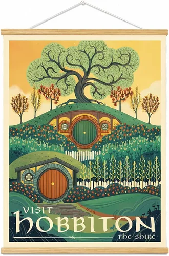 Vista 6 de Meksular Impresiones artísticas de pared de paisaje de la Tierra Media, pintura en lienzo, carteles de fantasía, imágenes de pared, para regalo