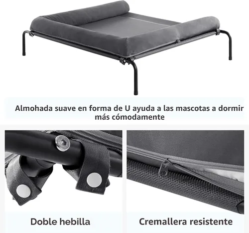 Vista 5 de WESTERN HOME Cama Elevada Refrescante para Perros Grandes, Cama Elevada Portátil para Interiores y Exteriores con Malla Transpirable, Hamaca/Catres