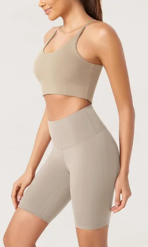 Vista 2 de ODODOS ODLEX - Paquete de 2 pantalones cortos de entrenamiento de cintura alta para mujer, control de abdomen, entrenamiento, gimnasio, atletismo