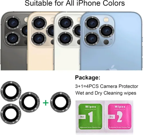 Vista 4 de Nothers Paquete de 3 protectores de lente de cámara compatibles con iPhone 12/12 Pro /12 Mini/11/11 Pro /11 Pro Max, protector de pantalla de vidrio