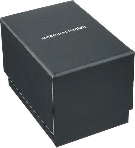 Vista 4 de Amazon Essentials Reloj Analógico de Banda de Cuero de 42mm Fácil de Leer para Hombres Negro/Plata