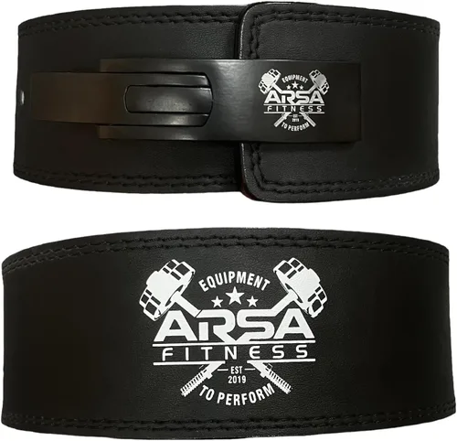 Vista 5 de Arsa Fitness - Cinturón de palanca ajustable para levantamiento de pesas para hombres y mujeres, piel de vaca real para levantamiento de pesas