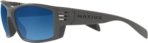 Vista 5 de Native Unisex Sunglasses Matte Black Frame, Green Reflex Lenses, 61MM