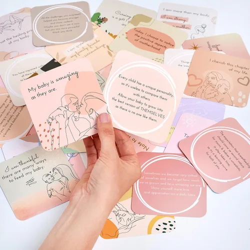 Vista 6 de Ariond - Tarjetas de afirmación de New Mama - 31 afirmaciones posparto para nuevas mamás Gift Ready for Baby Showers, Labor, Birth, Maternity