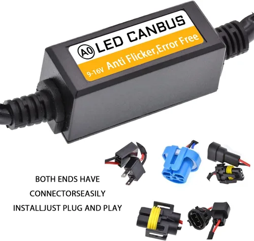 Vista 2 de 2 piezas de decodificador de faros LED para automóvil, kit de conversión de resistencia de intermitentes HID LED 9006/9005, decodificador
