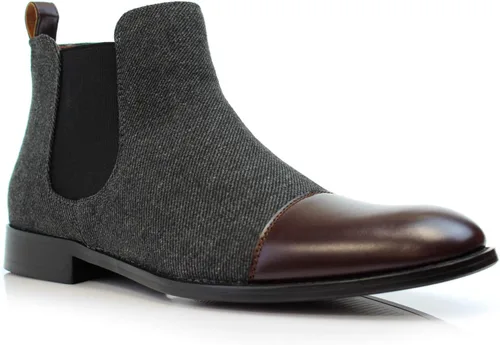 Vista 12 de Polar Fox Botas de ingeniero para hombre Botas de tobillo estilo motocicleta con correas de hebilla y cremallera lateral 1. Negro.