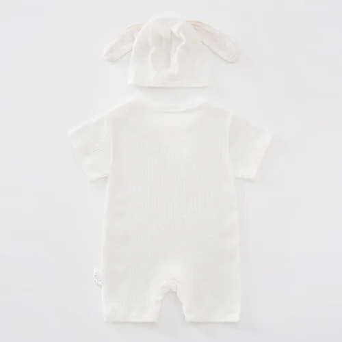 Vista 74 de Mameluco de algodón para recién nacido, con capucha, con cremallera, de algodón, lindo conejo, con cremallera