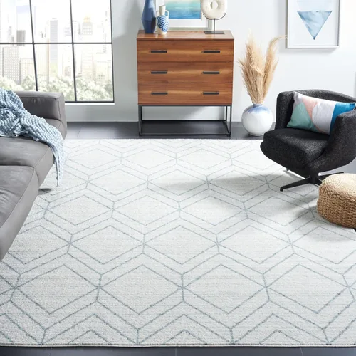 Vista 45 de SAFAVIEH Adirondack Collection - Alfombra decorativa, 2 x 3 pies, color negro y marfil, diseño geométrico moderno, no desprende pelusa y de fácil