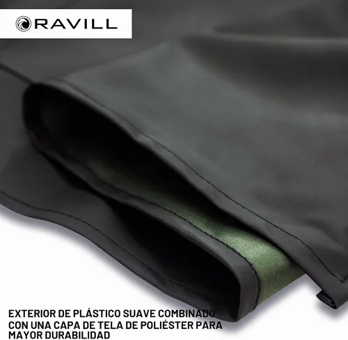 Vista 5 de Ravill Delantal impermeable para hombres y mujeres, delantales de trabajo multiusos de 35 pulgadas para lavavajillas, aseo de perros, limpieza Negro
