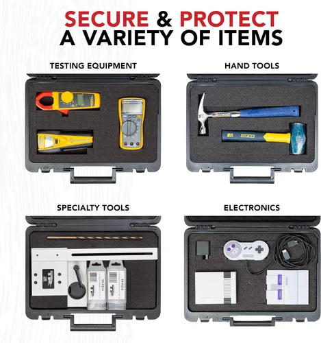 Vista 5 de True Position Tools - Funda de transporte dura universal con espuma de Kaizen Pick and Pluck Premium – Protege electrónicos, herramientas, cámaras