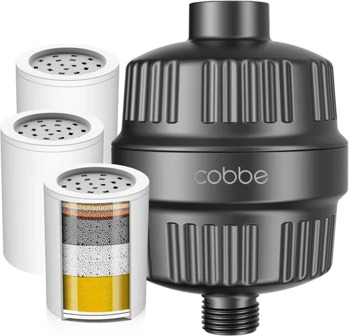Vista 16 de Cobbe Filtro de cabezal de ducha de 20 etapas con KDF-55 para agua dura, filtro de agua de alto rendimiento con 2 cartuchos reemplazables, elimina