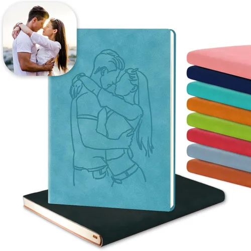 Vista 10 de Cuaderno de viaje personalizado de cuero para hombres y mujeres, grabado con nombre, logotipo, regalos personalizados para profesores, estudiantes