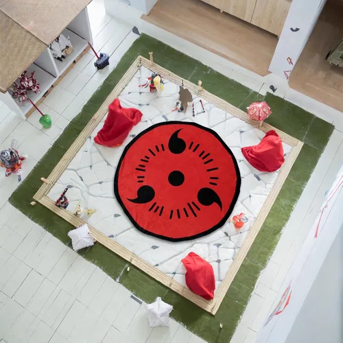 Vista 3 de JUST FUNKY Naruto Shippuden Sharingan - Manta de forro polar redonda de 48 pulgadas