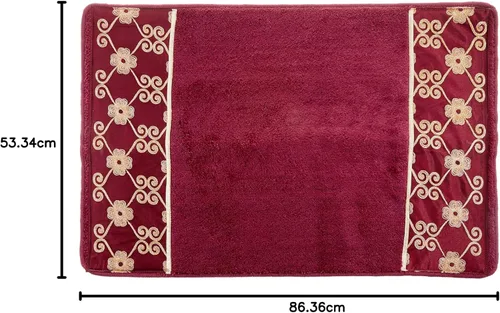 Vista 6 de Popular Bath Alfombra de baño, colección Vlegant Rosa, Borgoña/Oro
