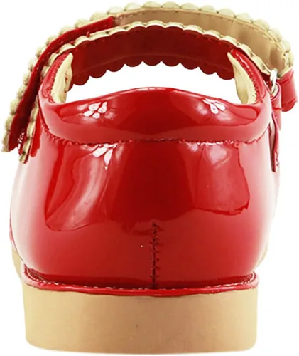 Vista 3 de The Doll Maker Mary Jane de charol rojo para niña