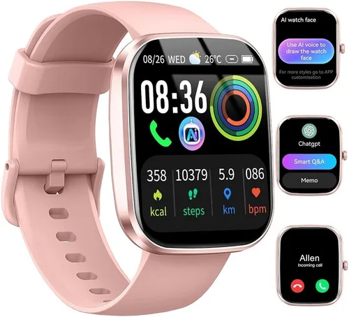 Vista 10 de Smart Watch for Women Men, Alexa Built-in, Smartwatch for iPhone & Android Bluetooth Call, 1.91" HD Fitness Tracker with Heart Rate/SpO2/Sleep Black