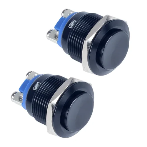 Vista 8 de Paquete de 2 interruptores de botón momentáneos de metal de 0.630 in, impermeables, IP66, terminales de tornillo antivandálicos de 12 V, 24 V, 36 V