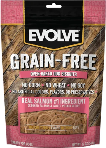 Vista 12 de Evolve Pet Food Galletas de pollo deshuesado sin granos, batata y arándanos para perros, 12 onzas