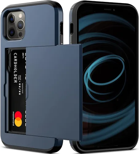 Vista 21 de Nvollnoe Funda para iPhone 11 con tarjetero resistente de protección de doble capa a prueba de golpes, ranura para tarjetas oculta, funda delgada