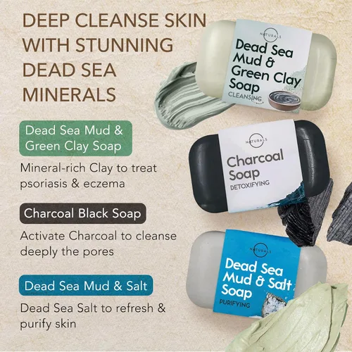 Vista 4 de O NATURALS Jabón en barra 100% natural, set de regalo, ingredientes orgánicos y aceites esenciales, regalos de spa para mujeres y hombres, gel