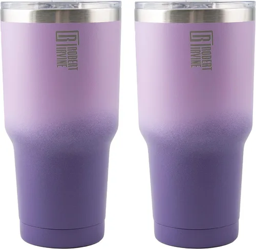 Vista 22 de Robert Irvine - Vaso térmico para vino negro de 12 onzas, juego de 2