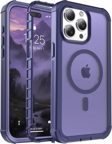 Vista 52 de jaroco - Funda magnética compatible con MagSafe para iPhone 11 de 6.1 pulgadas; protección de grado militar contra caídas, de doble capa