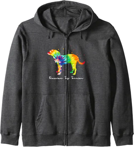 Vista 4 de Sudadera con capucha rusa de Toy Terrier Dog Mom Gifts Russian Toy Terrier, Negro