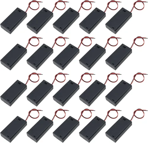 Vista 7 de Semetall Paquete de 12 fundas de soporte de batería AA de 1,5 V con interruptor de encendido/apagado y cables