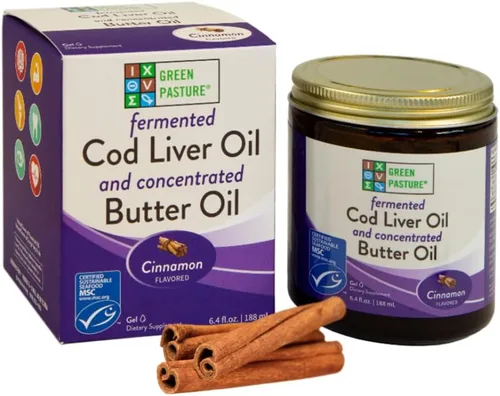 Vista 8 de Gel de aceite de mantequilla/aceite de hígado de bacalao fermentado de Green Pasture - 6.4 oz. (Chocolate)