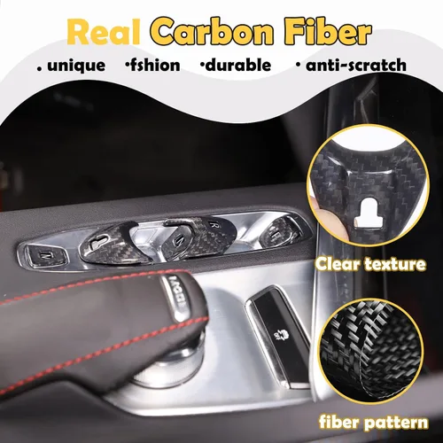Vista 3 de CHEAYAR Cubierta de fibra de carbono para panel de palanca de cambios de consola compatible con Chevrolet Corvette C8 2020-2023, interior P D Auto M