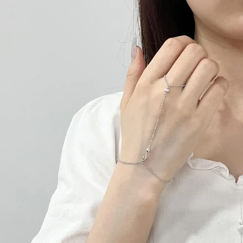 Vista 54 de Pulsera de plata de ley 925 para mujer, pulsera de mano para mujer, pulseras esclavas de 7 a 9 pulgadas ajustable