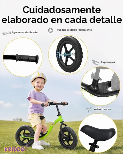 Vista 5 de KRIDDO Bicicleta de Equilibrio para Niños Pequeños de 2 Años, Edad de 24 Meses a 5 Años, Bicicleta de Empuje Interactiva de Aprendizaje Temprano