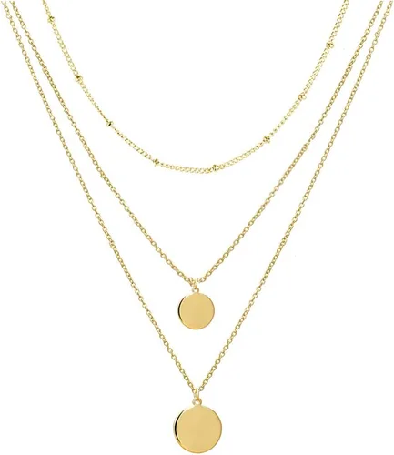 Vista 5 de YANCHUN Gargantilla en capas para mujer, collar apilado a la moda para mujer, gargantilla de círculo de estrella, corazón y estrella, regalos de 1