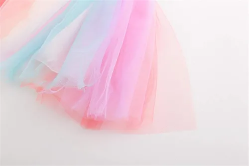 Vista 7 de JerrisApparel Disfraz de unicornio para niñas de fiesta de cumpleaños conjunto de falda tutú arco iris
