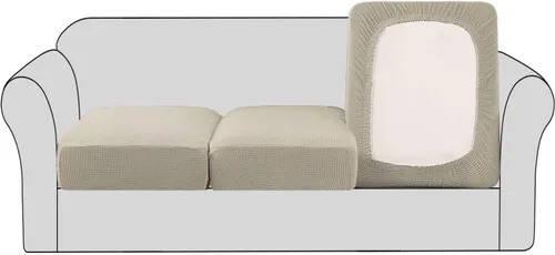 Vista 40 de H.VERSAILTEX - Fundas elásticas para cojín de sofá individual, fundas de asiento para silla de sofá, protector de cojín con tejido jacquard de sarga