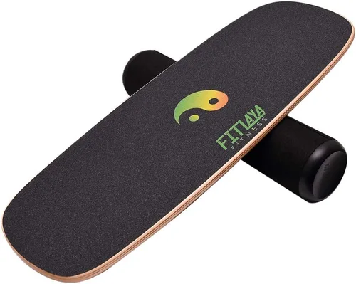 Vista 10 de Fitlaya Fitness Equipo de entrenamiento de madera para entrenamiento de fitness, hockey, patineta, surf y snowboard