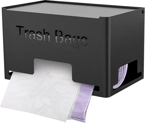 Vista 9 de STWWO Dispensador Grande para Bolsas de Basura, Dispensador de Bolsas de Basura de Metal con Soporte para Rollos, Organizador de Almacenamiento