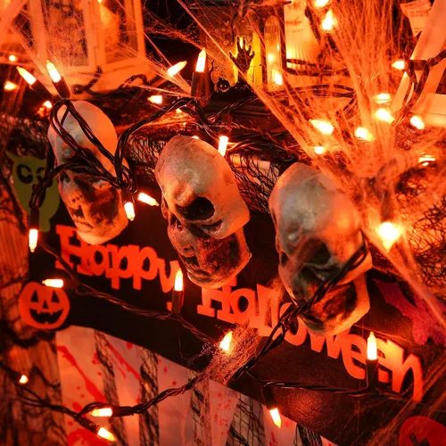 Vista 5 de Toodour Luces naranjas de Halloween, 12.5 pies, 50 luces incandescentes