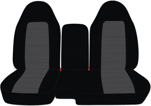 Vista 14 de Cubreasientos de camiones de dos tonos/vehículos utilitarios Ford Ranger/Explorer Mazda Navajo/Serie B (asientos separados, 60/40) con Negro y azul