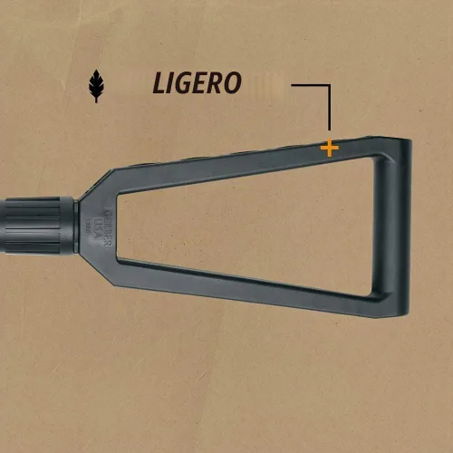 Vista 4 de Gerber E-Tool - Pala plegable táctica, pala de camping con borde dentado, color negro