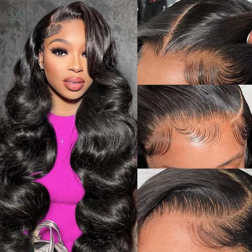 Vista 44 de Aaliweya Pelucas de cabello humano ondulado con cierre de encaje suizo real HD de 5 x 5 para mujer, densidad 15A, 200%, sin pegamento, con cordón