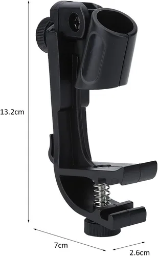 Vista 3 de Watris Veiyi Soporte de clip de micrófono de tambor, 4 piezas de soporte de abrazadera de montaje de micrófono de tambor ajustable, accesorios