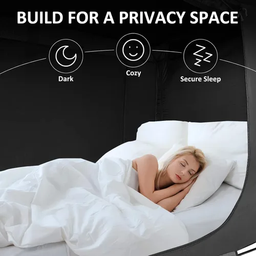 Vista 2 de YAVIL Tienda de Cama Dosel de Cama Tamaño Twin, Tiendas de Campaña Portátiles para Dormir, Tiendas de Campaña de Ensueño para Interiores para Niños