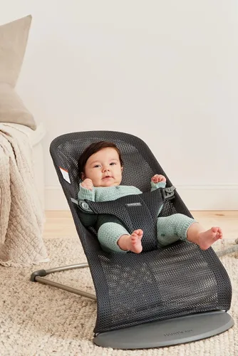 Vista 3 de BabyBjörn Bouncer Bliss Silla de rebote para bebé, Malla, Antracita