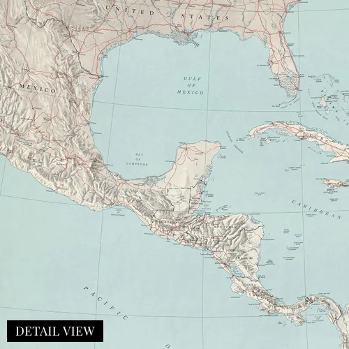 Vista 2 de HISTORIX Póster de mapa vintage de América del Caribe 1961 – 18 x 24 pulgadas