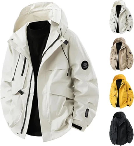 Vista 5 de Chaqueta de nieve ligera e impermeable para hombre, rompevientos cálidos, con capucha, de secado rápido, ropa exterior de viaje