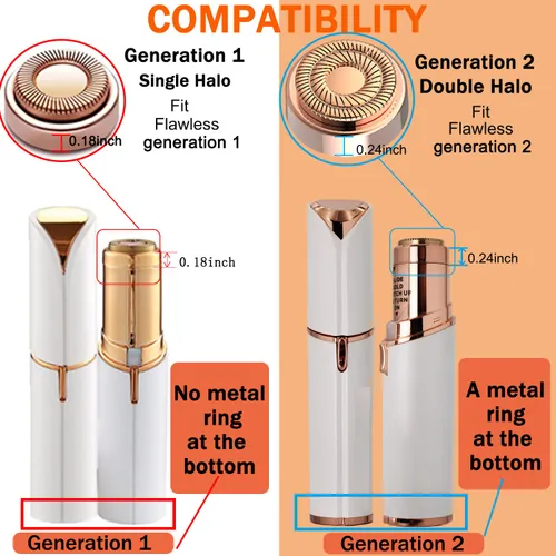 Vista 2 de Cabezales de repuesto para removedor de vello facial: compatible con Finishing Touch Flawless herramienta de depilación facial para mujeres, como se