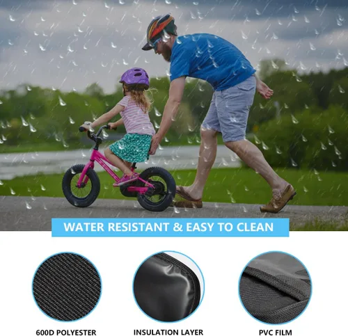 Vista 5 de Bolsa de Manillar para Bicicleta Infantil con Montura para Teléfono y Enfriador - Cesta Frontal para Bicicleta de Niños, Niñas, Niños Pequeños