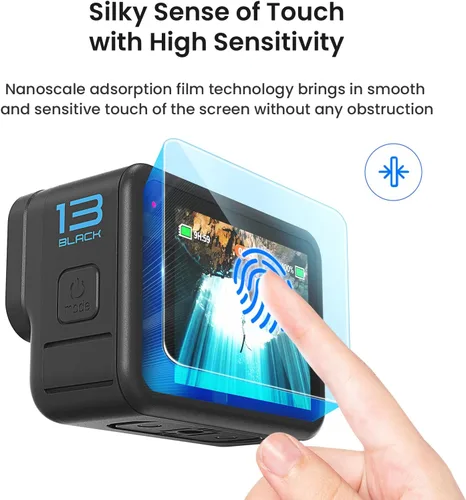 Vista 6 de Funda protectora de silicona, protector de pantalla y lente para GoPro Hero 13 (negro)