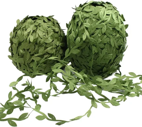Vista 2 de Cinta de hojas verdes, cuerda de hojas para guirnaldas, manualidades, envoltura de regalos, fiestas, bodas, decoración del hogar, 656 pies/328